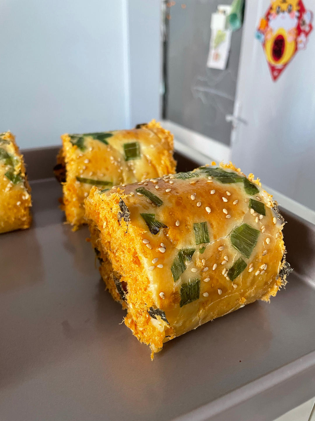 回忆的味道---肉松面包卷