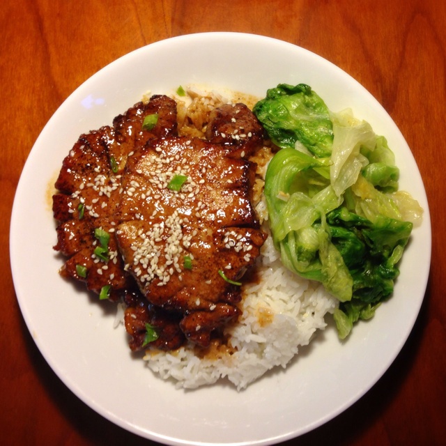 从此karen不早朝做的照烧猪排饭