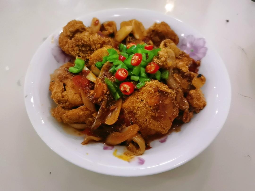 🔥🐟无敌下饭的家常烧鱼籽（干锅鱼杂）🍚🥤