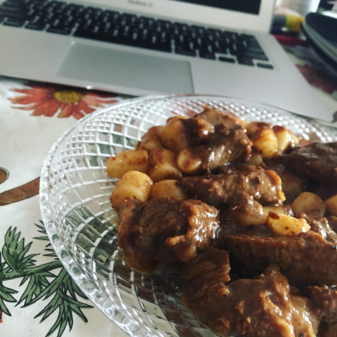 黑椒年糕牛肉粒