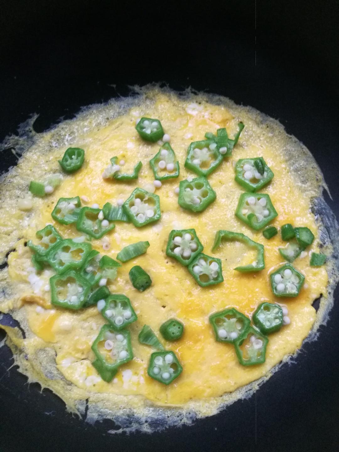 秋葵鸡蛋饼