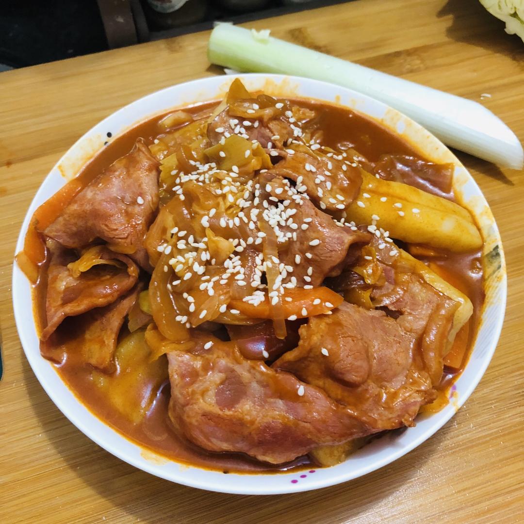 韩式辣炒年糕（or网红芝士套路之芝心年糕）