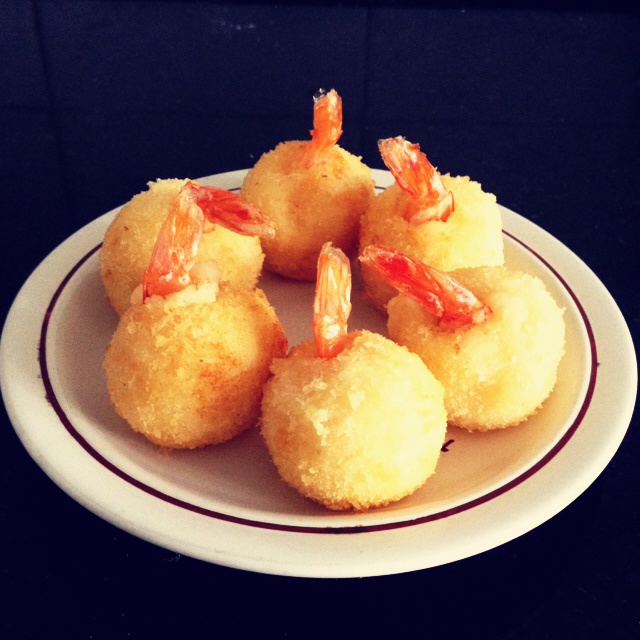 土豆泥鲜虾球