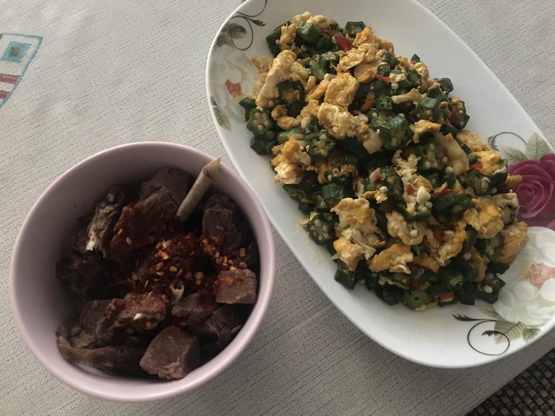 秋葵炒鸡蛋