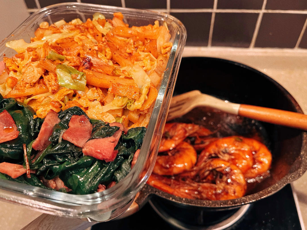 菠菜炒培根