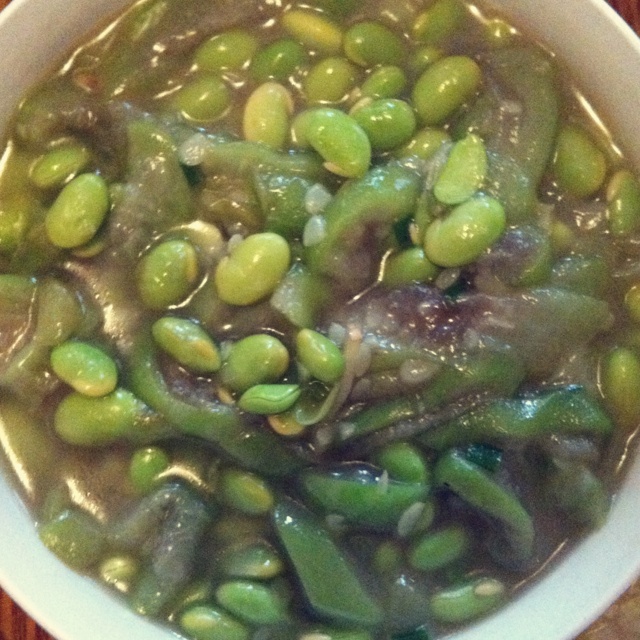 炒毛豆丝瓜