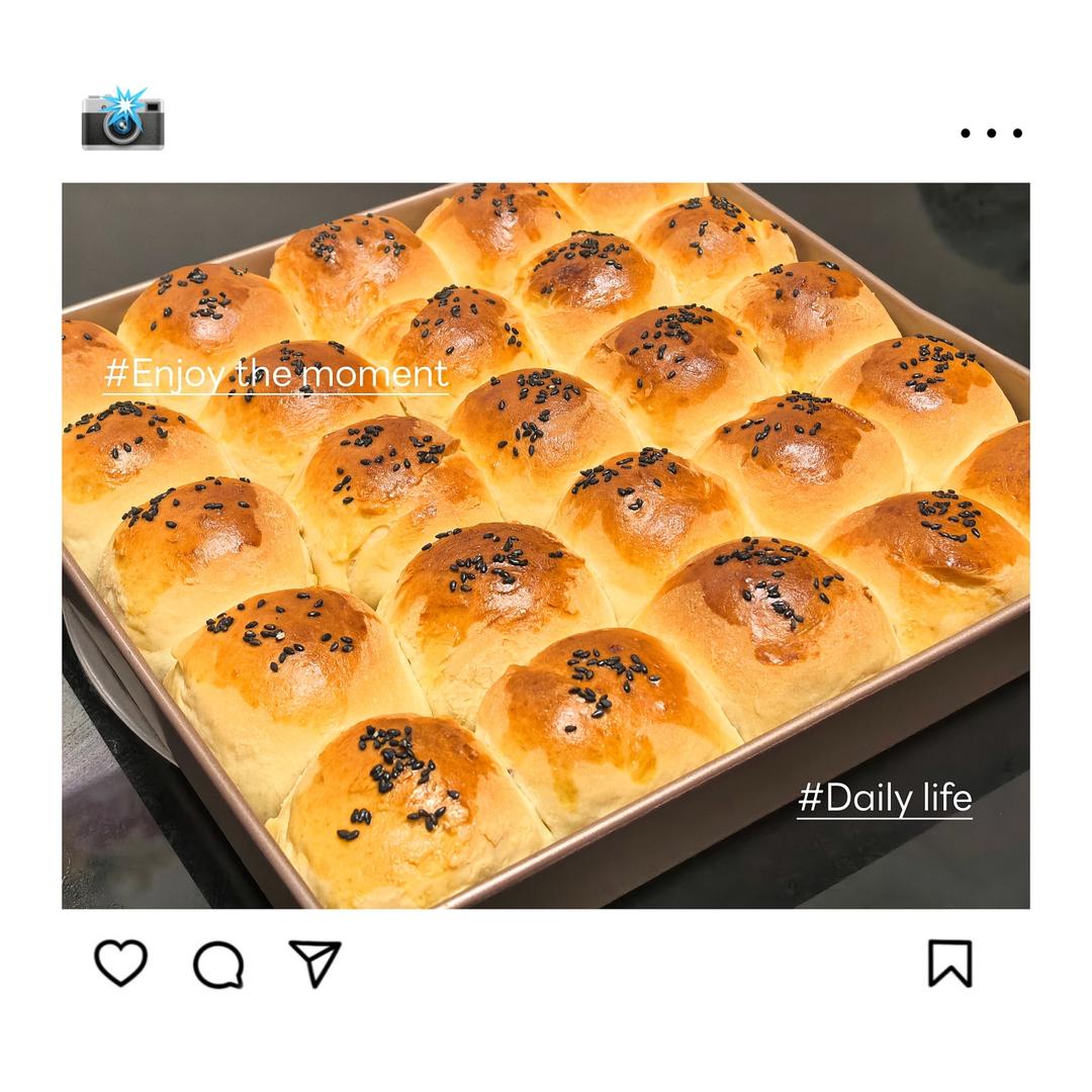 椰子油蜂蜜牛奶小餐包（中筋面粉）