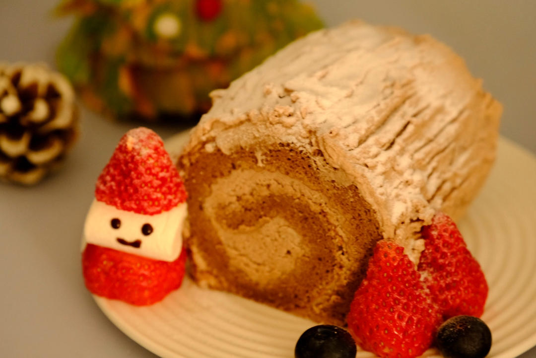 圣诞树根蛋糕卷