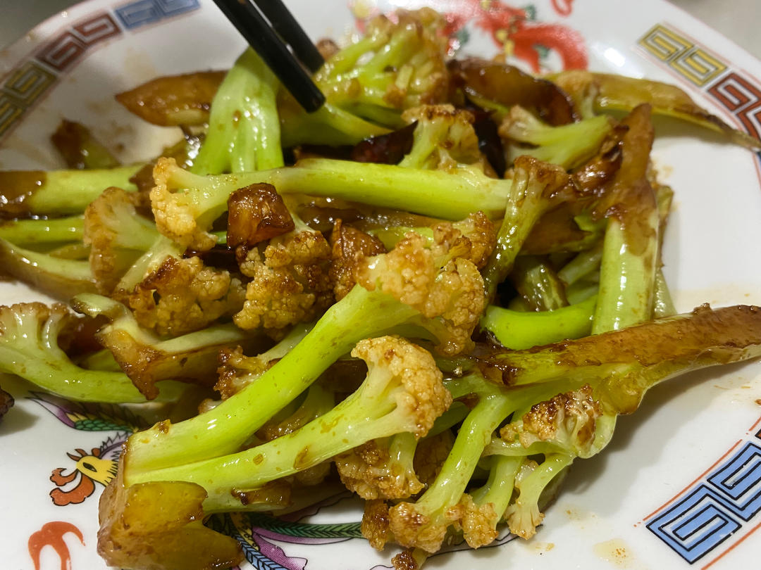 家常素炒菜花，清脆！
