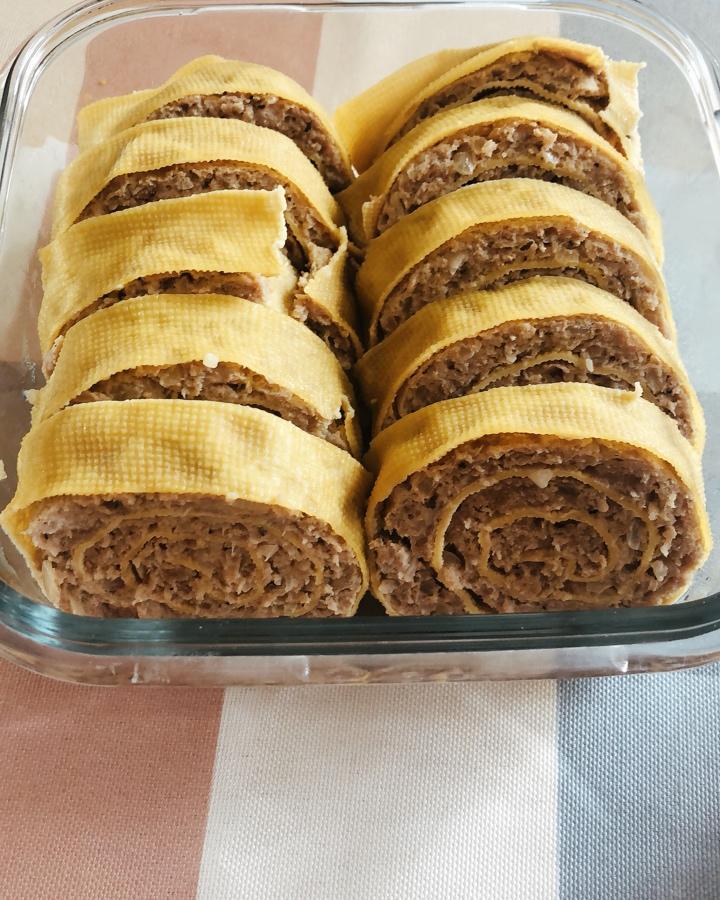 傲罗麋鹿做的千张豆腐皮猪肉卷