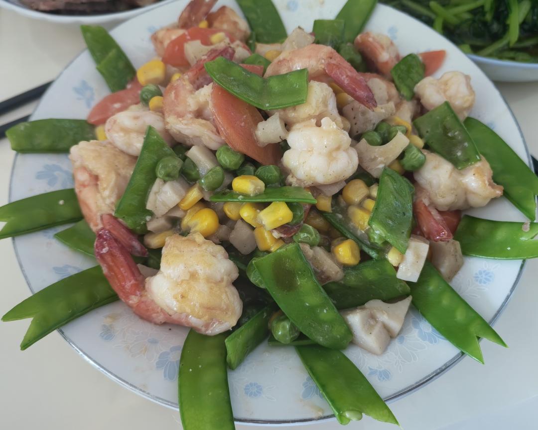 荷兰豆炒虾仁