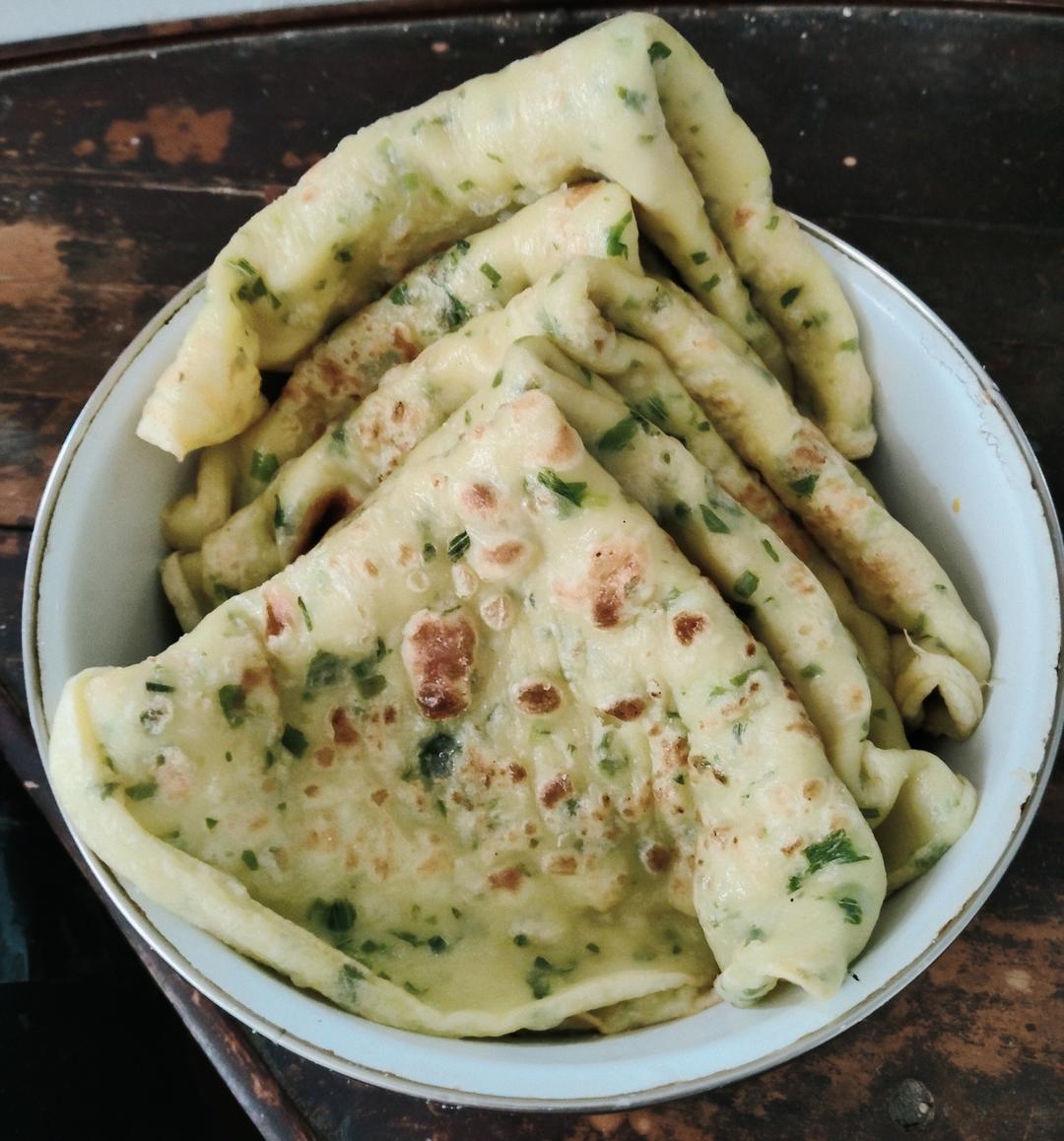 香葱鸡蛋饼（附上面粉和水份的用量）