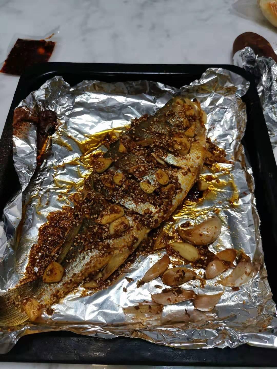 烤箱版懒人烤大黄花鱼