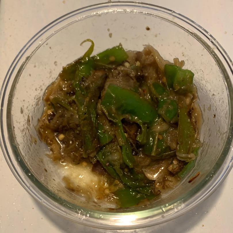 辣椒皮蛋擂茄子