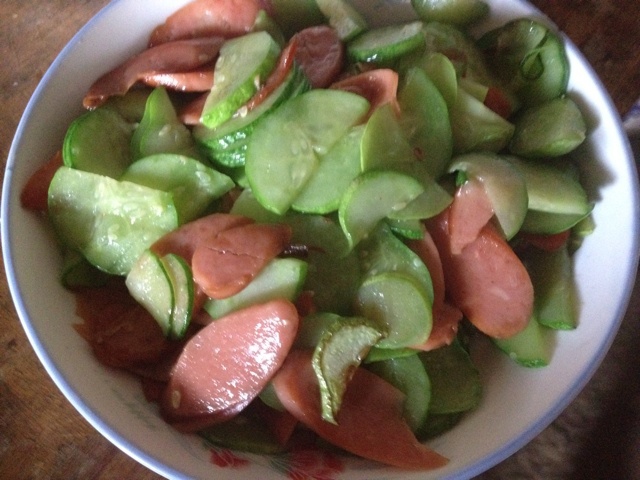 黄瓜炒火腿