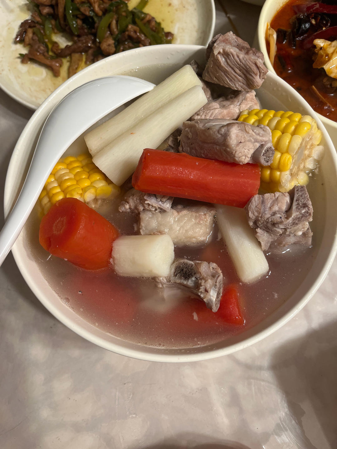 玉米山药排骨汤～