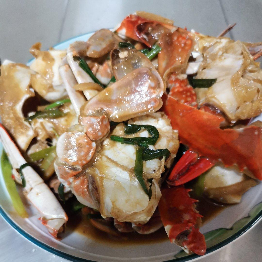 葱姜炒梭子蟹（very easy）