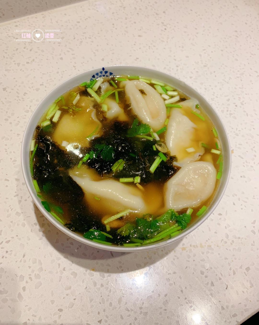 手冲紫菜虾皮饺子（馄饨）宵夜或早餐都好的的做法