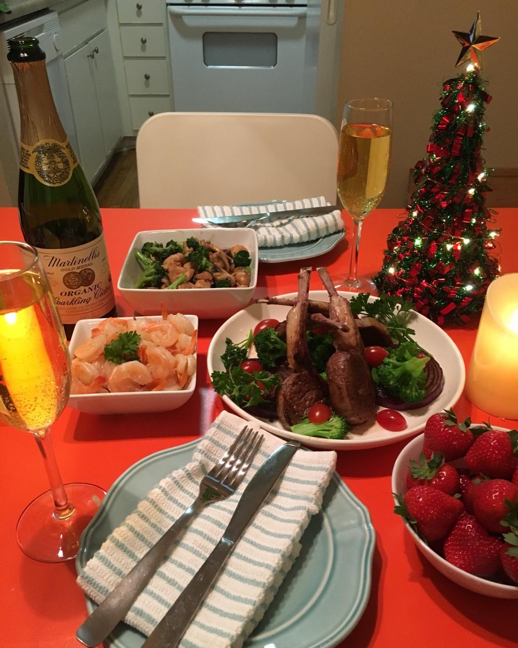 为情人节烛光晚餐提前操练的【法式煎羊排】