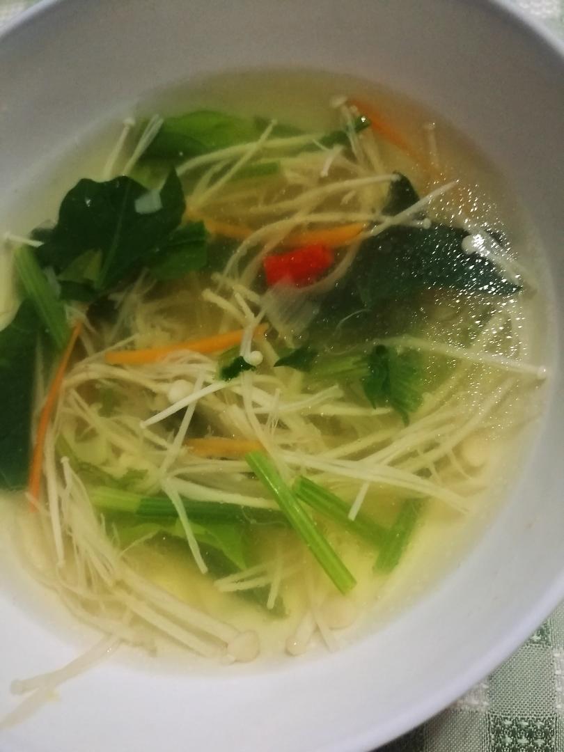 金针菇汤（无油）的做法