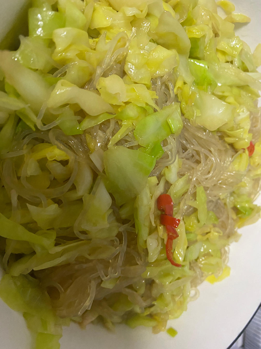 最近爱吃粉丝粉条～包菜炒粉丝