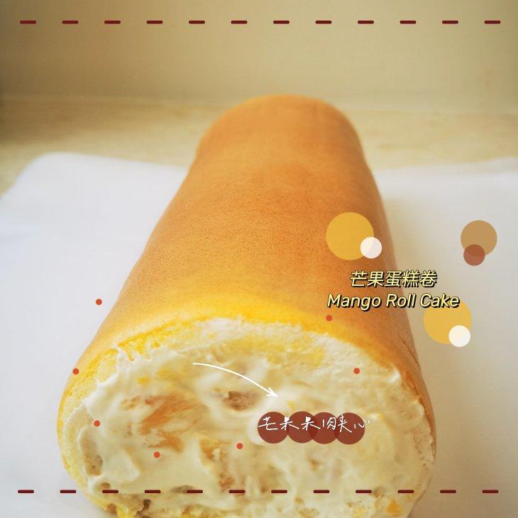 胖乎乎奶油芒果卷/不开裂不掉皮全过程详细图解烘焙视频/蛋糕篇6：「厚卷」
