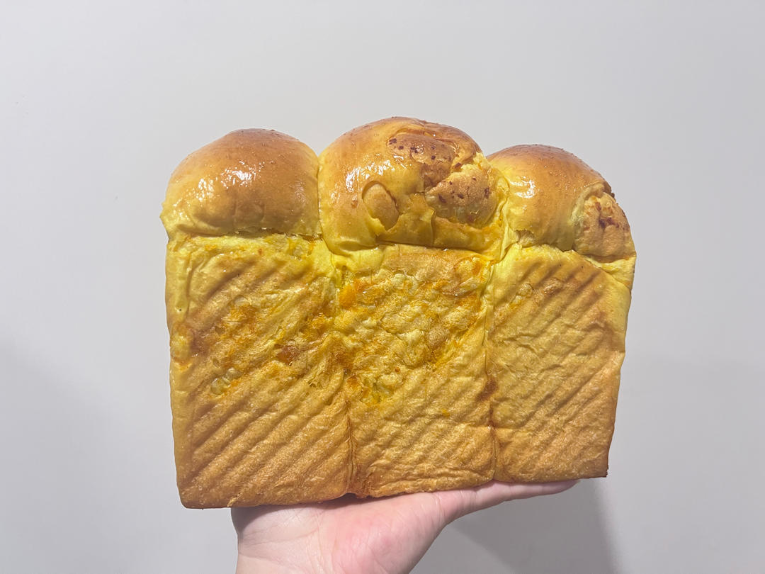 比戚风都软的烫种法南瓜吐司，带馅更好吃！