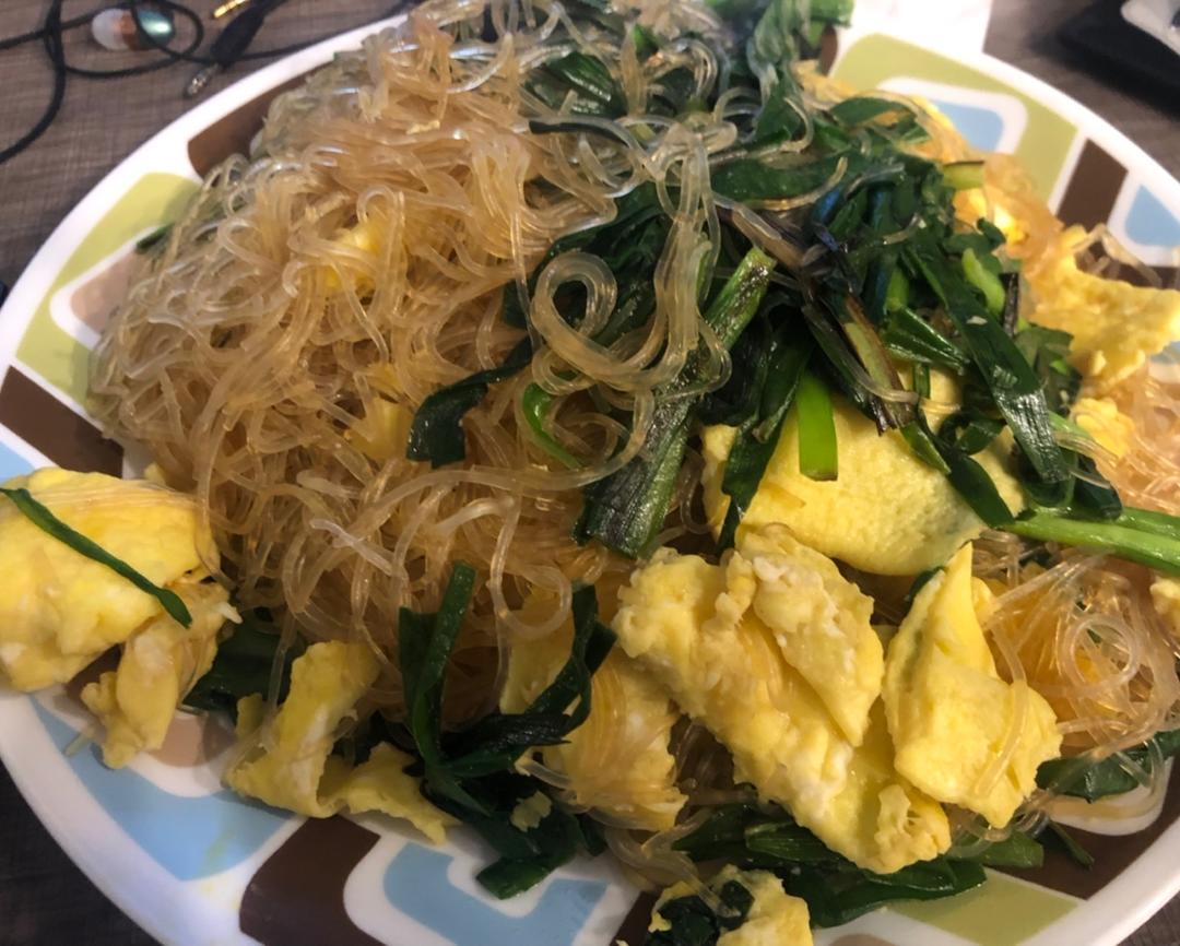 韭菜鸡蛋炒粉丝