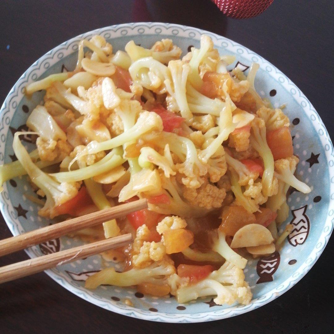 有机花菜炒西红柿