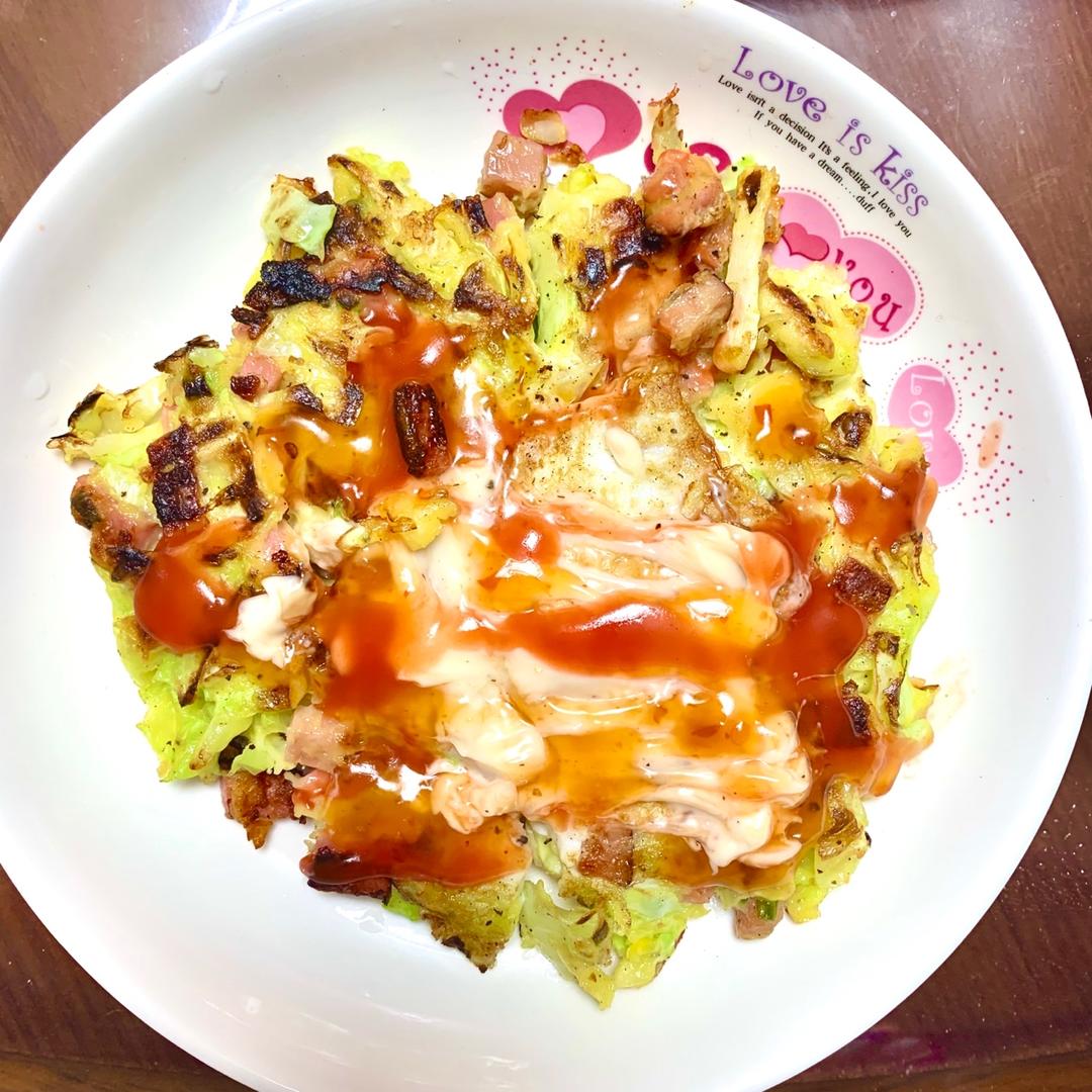 吃不胖的包菜抱蛋（日式家庭大阪烧抱蛋）减肥菜谱第一弹.营养美味.低碳水.降脂减肥.