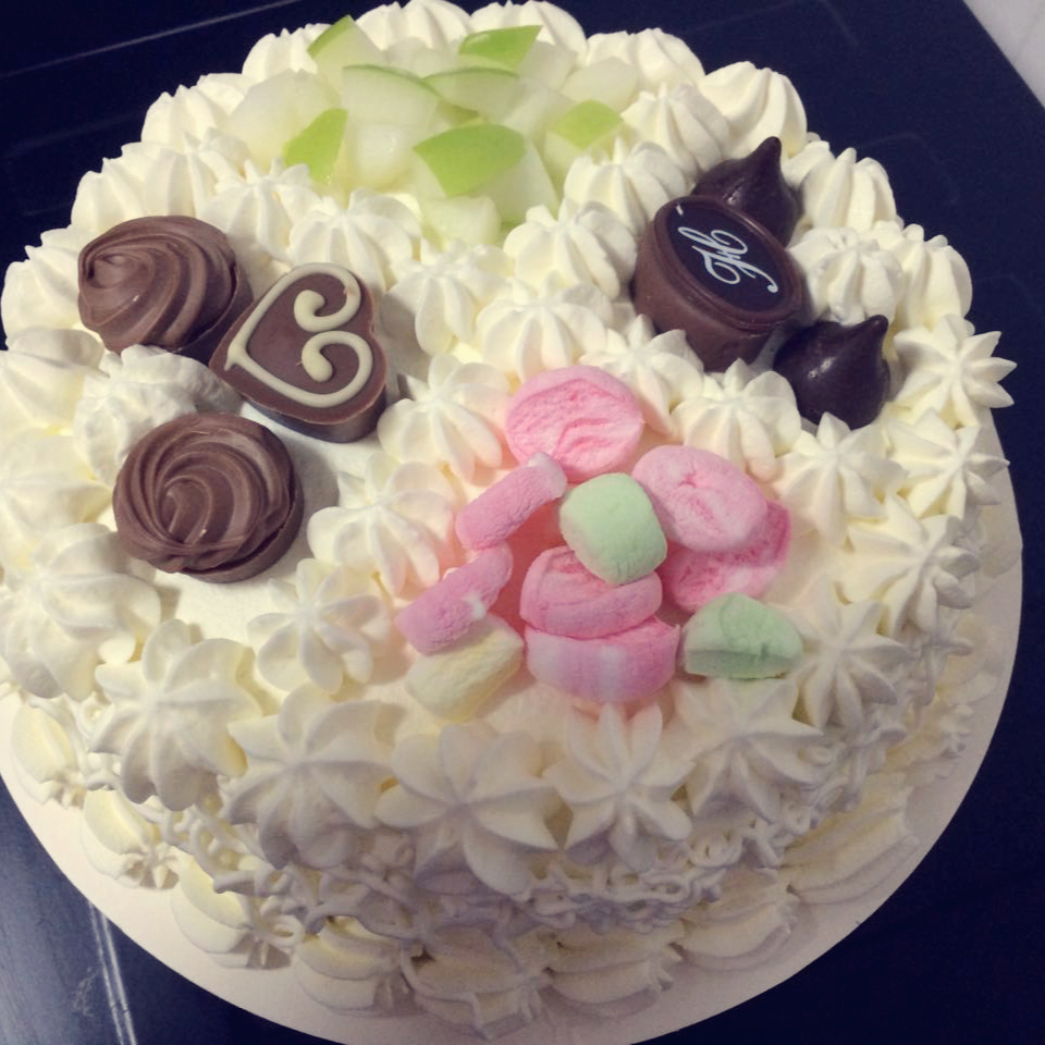 水果花格奶油蛋糕