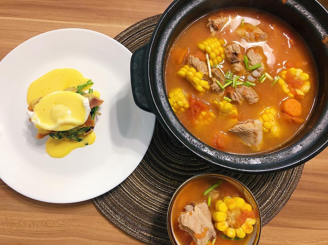 番茄土豆玉米排骨汤