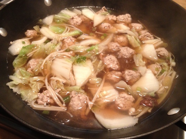 白菜丸子粉丝汤