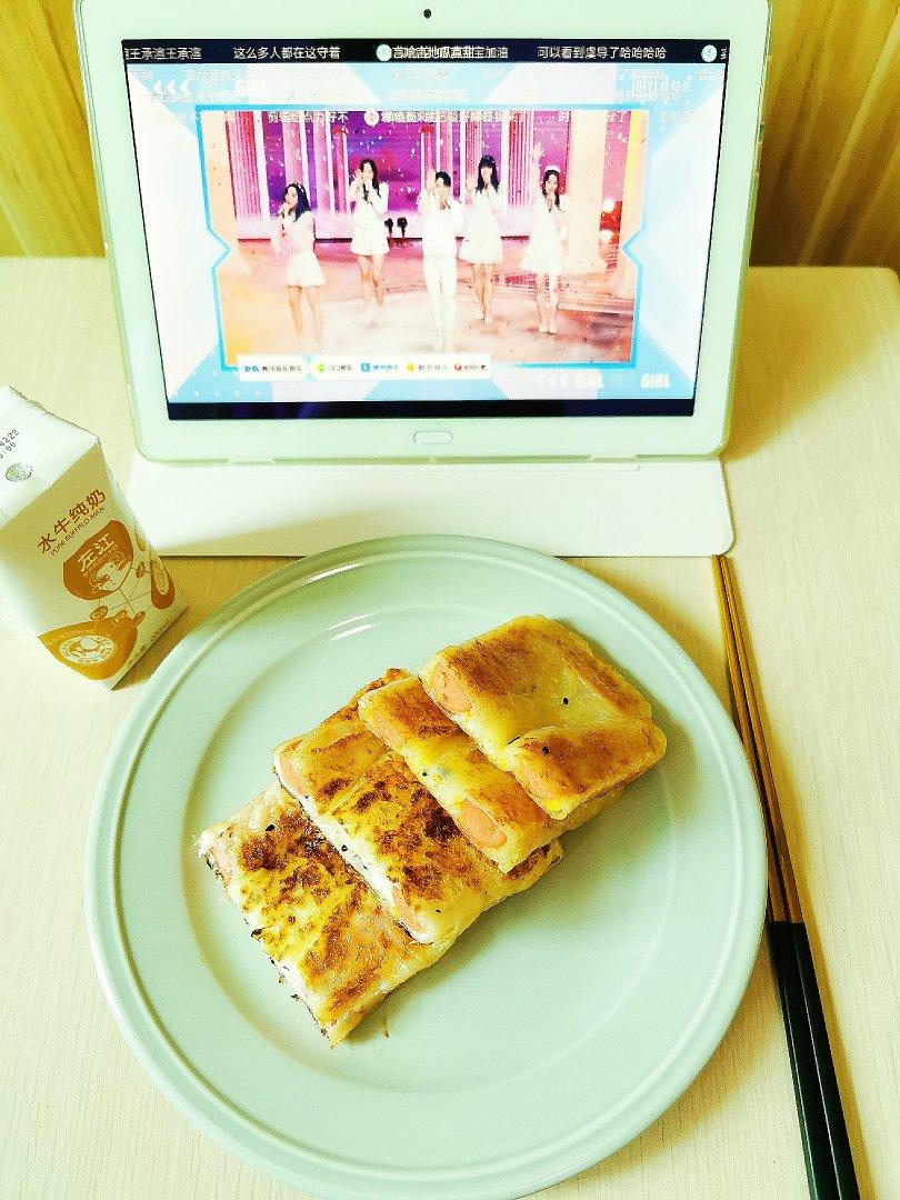 5分钟就能搞定的手抓饼早餐，酥到掉渣～