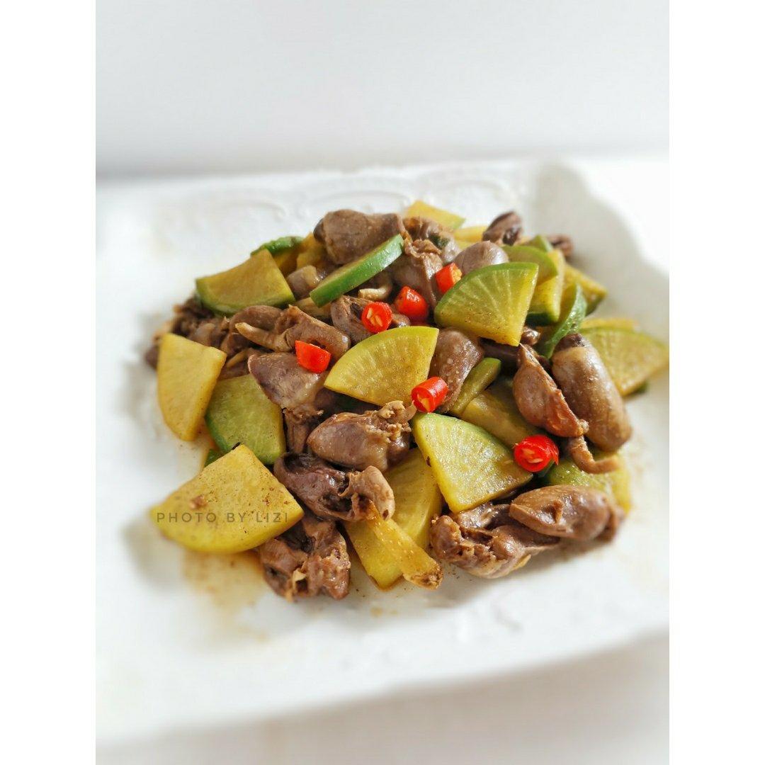 酸萝卜炒鸡心 专治食欲不振