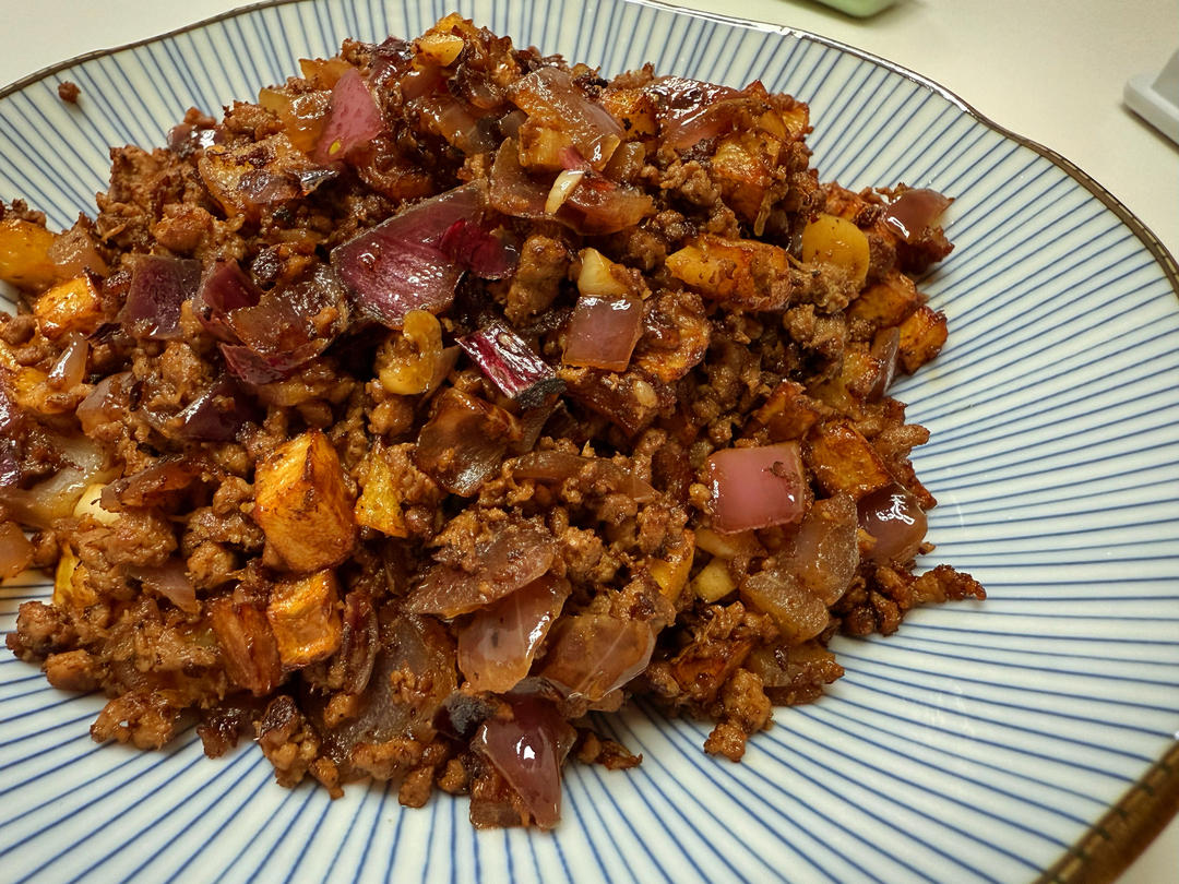 干的免治牛肉饭