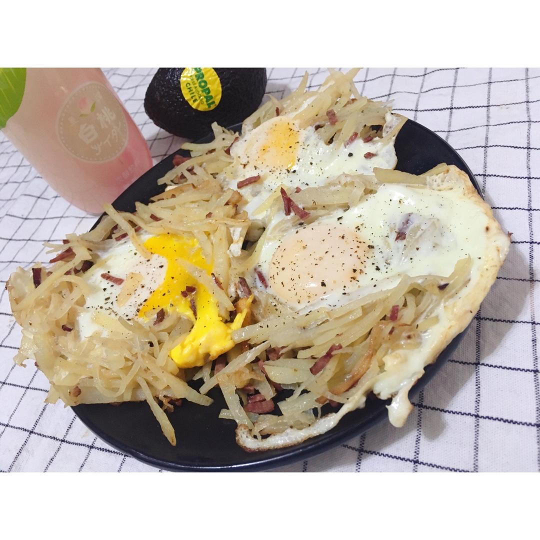 火腿土豆煎蛋