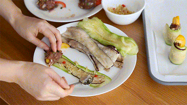 烤西葫芦茄子肉卷【北鼎菜谱】的做法 步骤8
