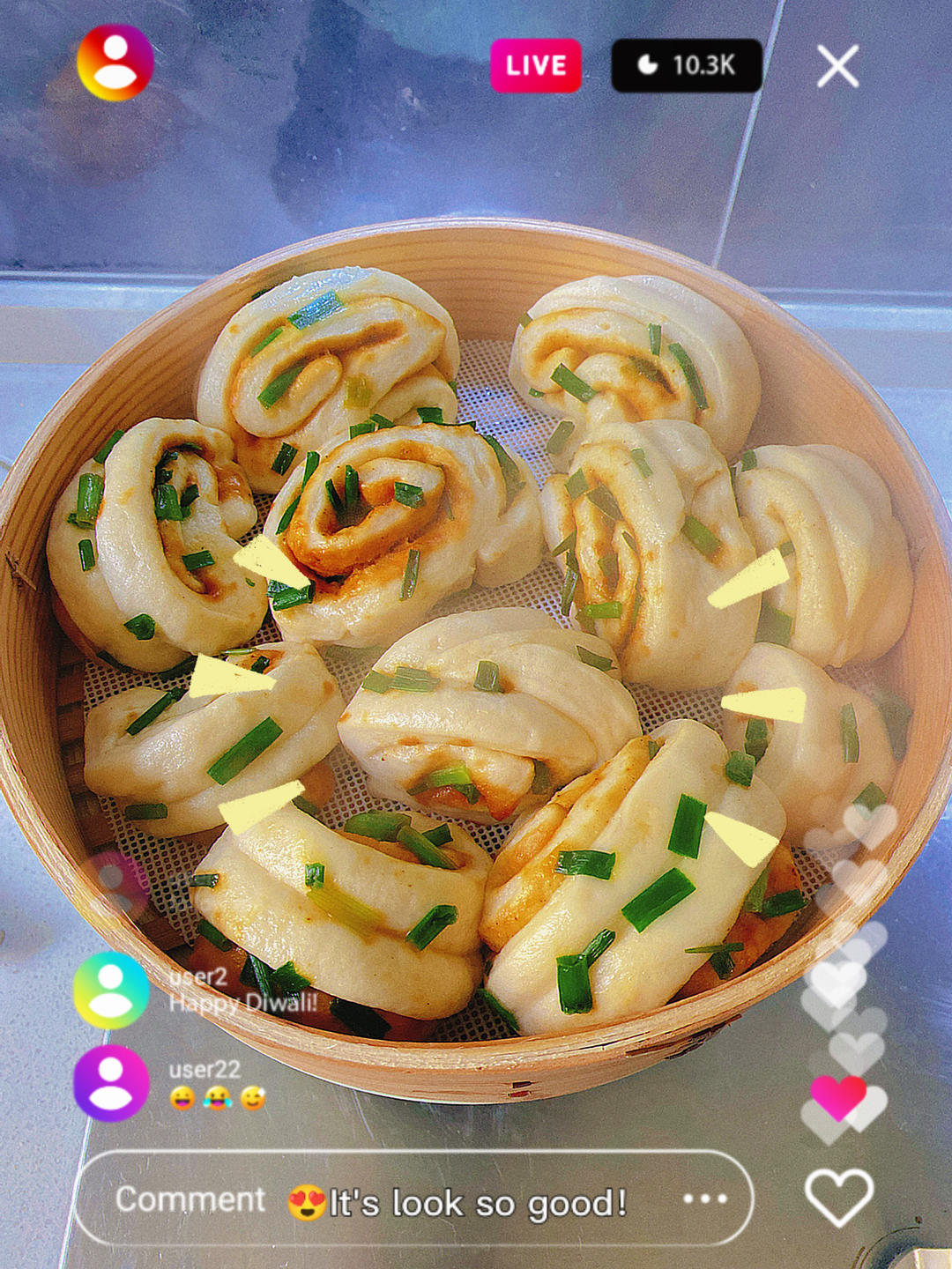 最好吃的火腿葱香花卷—附让葱不变黄的小窍门