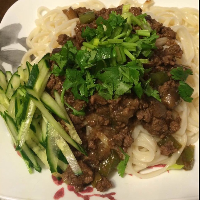 茄子肉丁打卤面