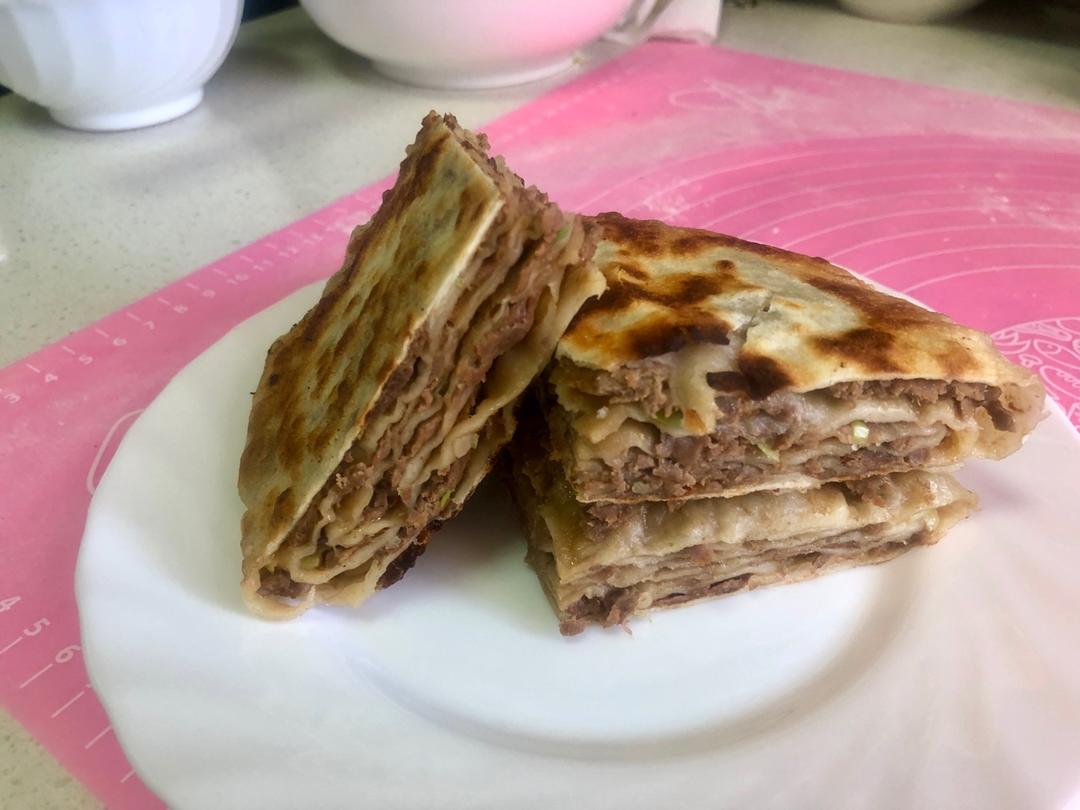 葱香牛肉千层饼