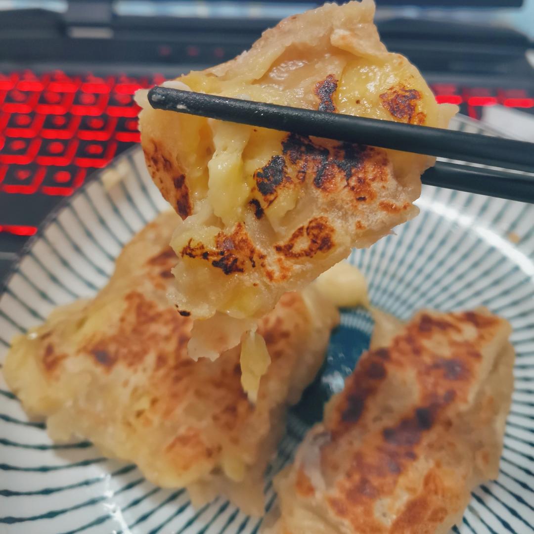 10分钟平底锅爆浆香蕉饼🍌也太好吃了！