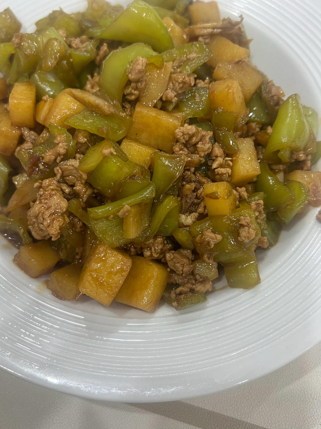 肉沫青椒土豆丁
