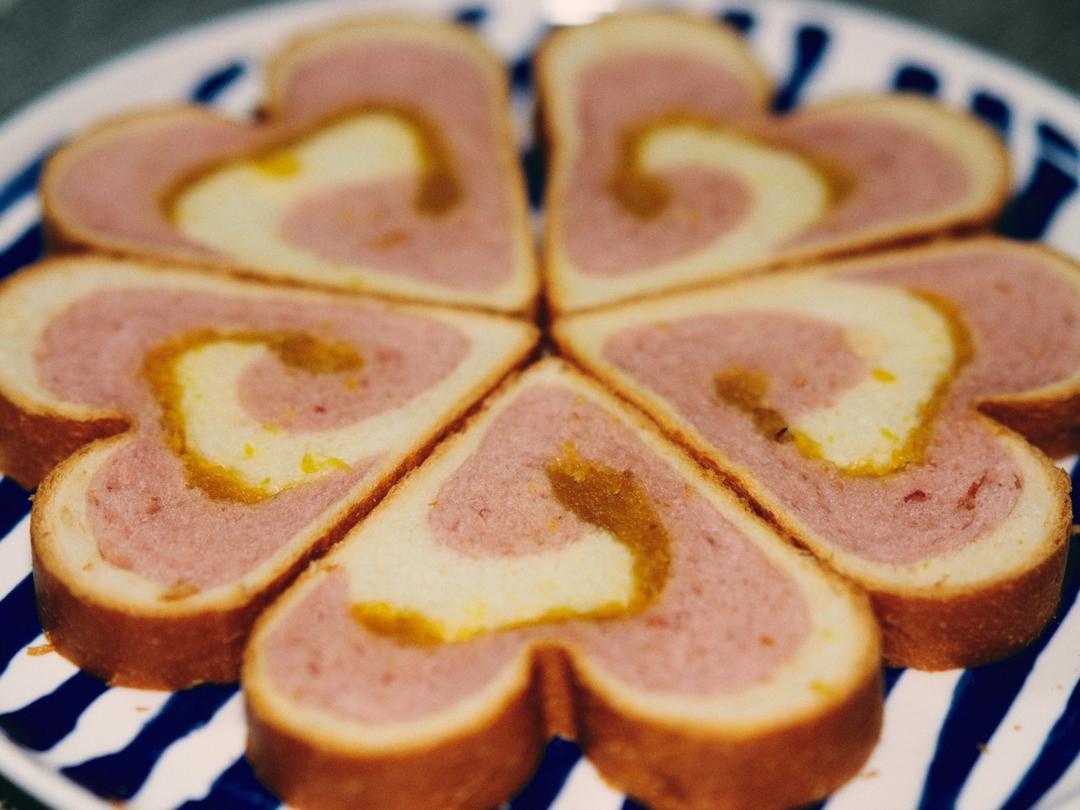 蜜豆抹茶心形吐司