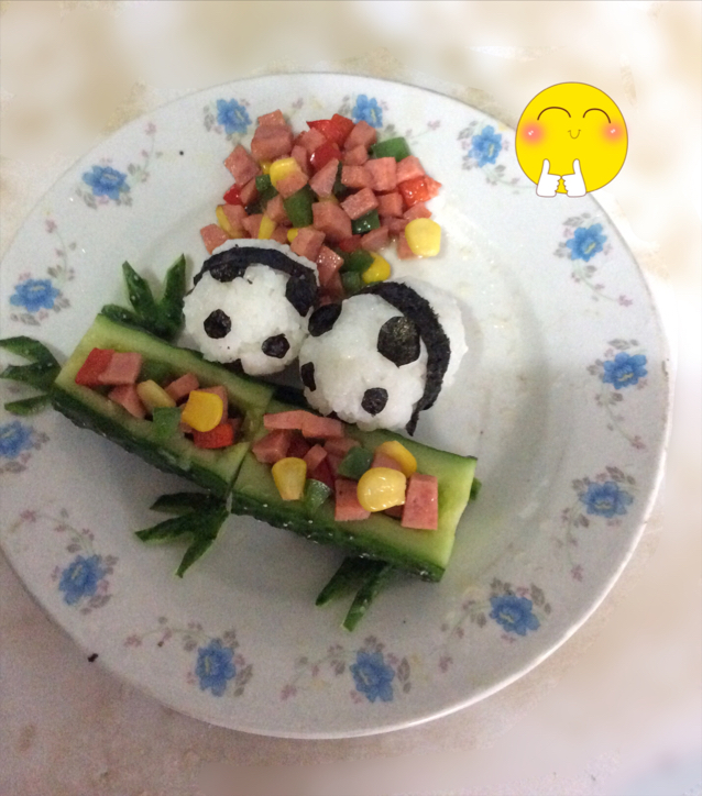 开心熊猫饭团