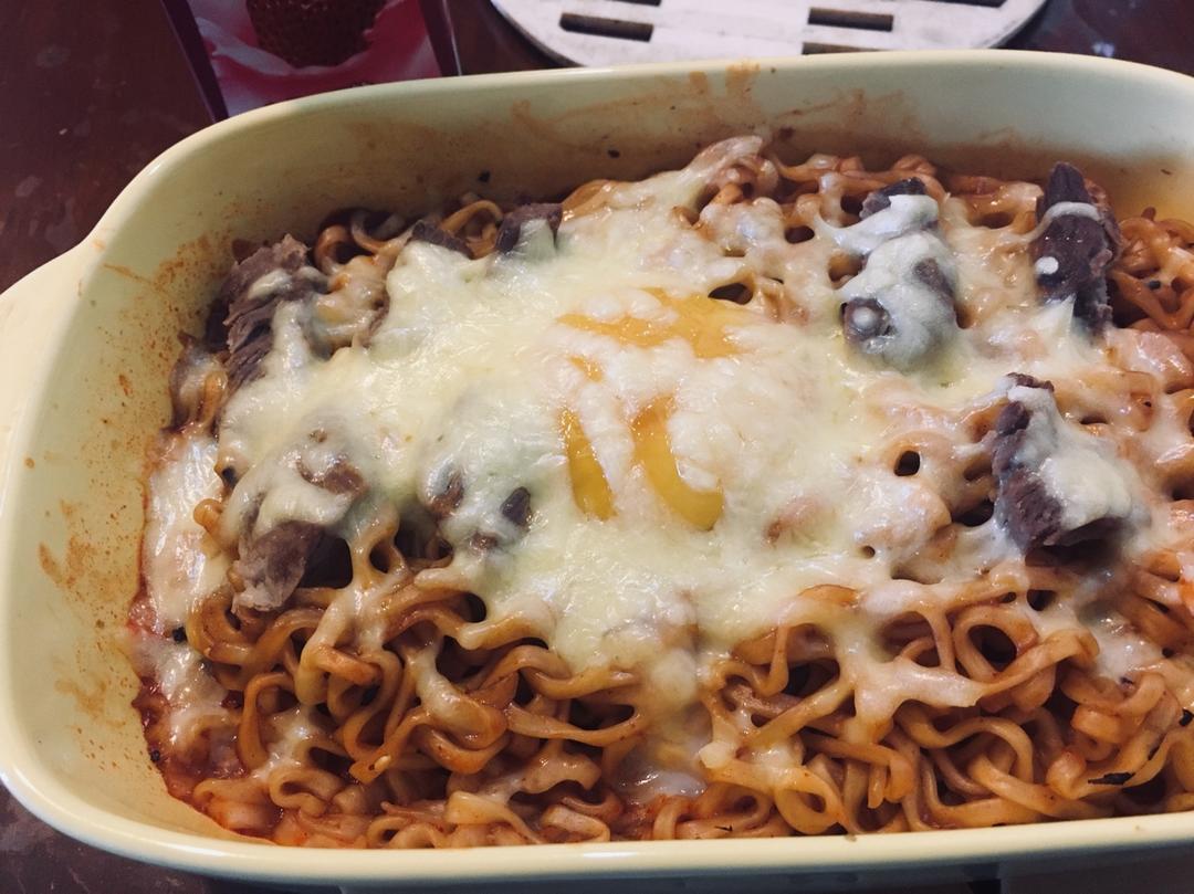 小橘粉做的芝士焗烤火鸡面