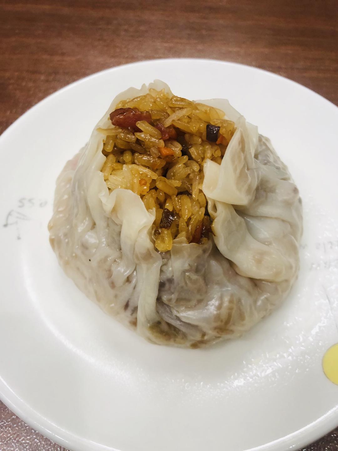 香菇腊肠糯米烧麦（饺子皮版）