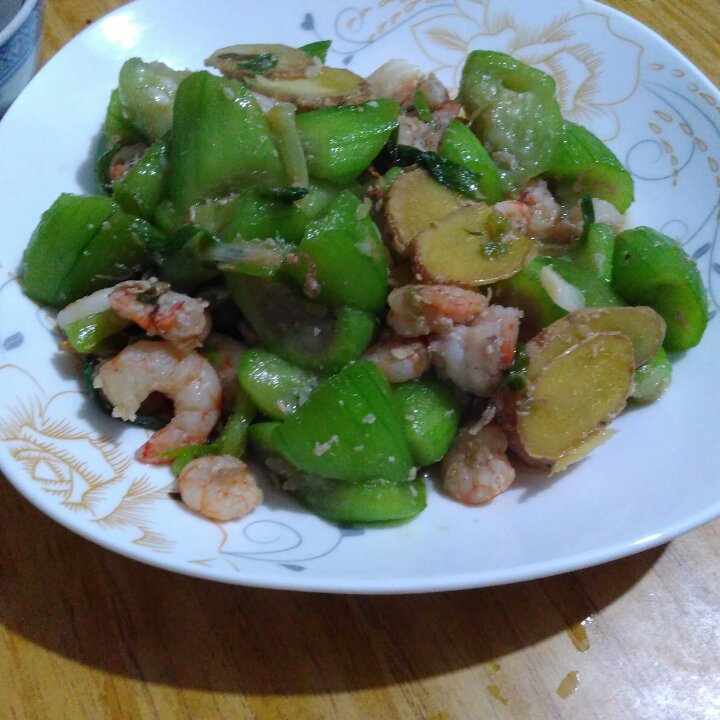 丝瓜炒虾仁