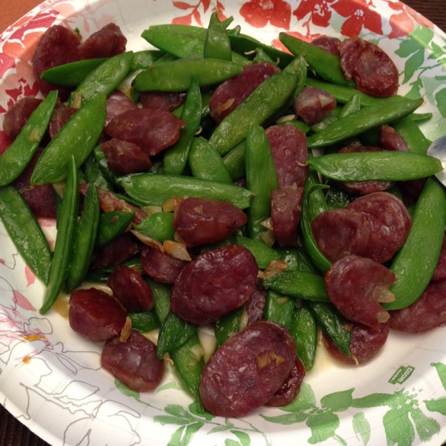 荷兰豆炒腊肠