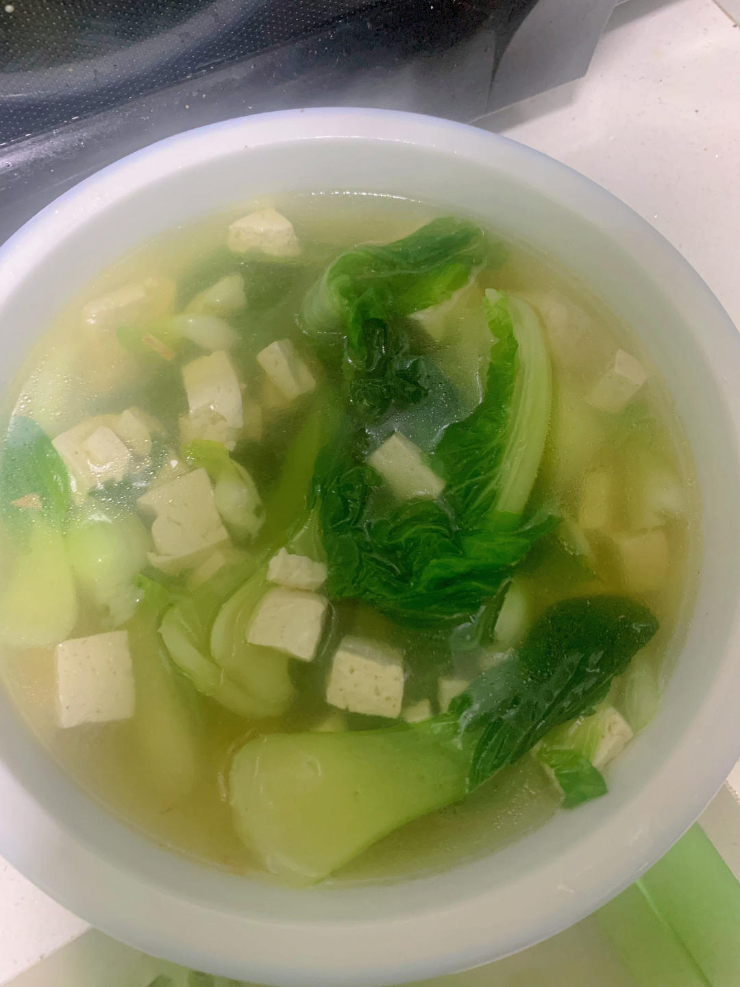 零基础小白都能轻松快手做的超清淡青菜豆腐汤